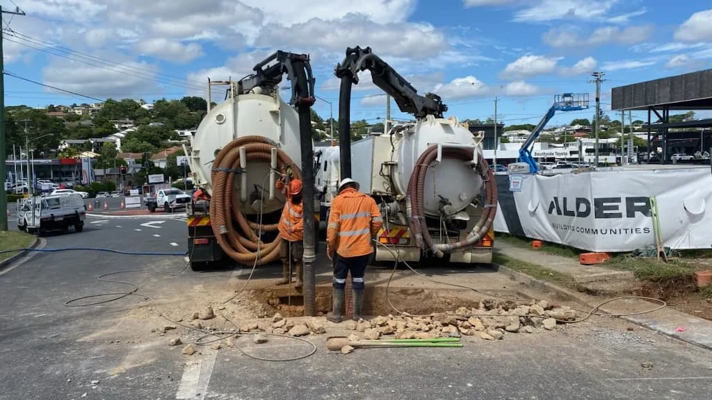 VACIT crew operating two vacuum trucks on a South East Queensland worksite